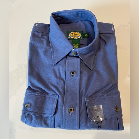 Cabela's | Shirts | Vtg Cabelas Chamois Shirt Slate Blue Nos M Tall ...